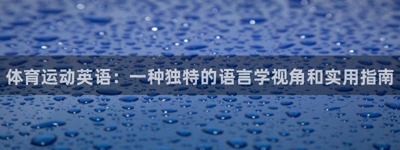 注册JJB竞技宝官方正版app:体育运动英语:一种独特的语言